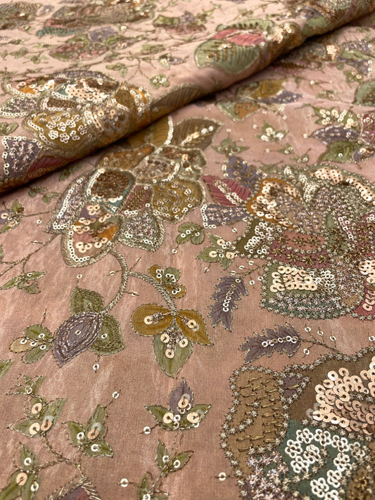 Tissue Position Print With Embroidery (44”inch)
