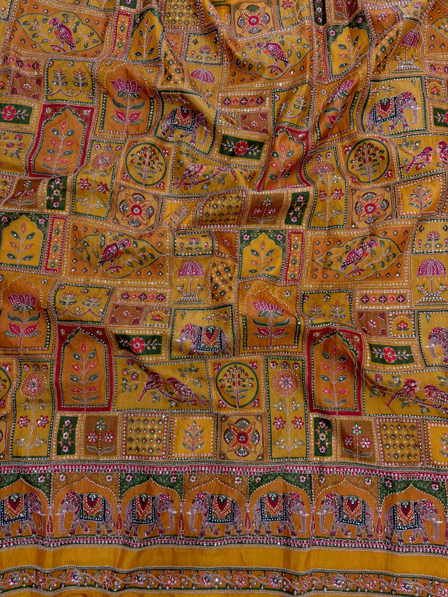 Dola Silk Print With Embroidery [54 inch]