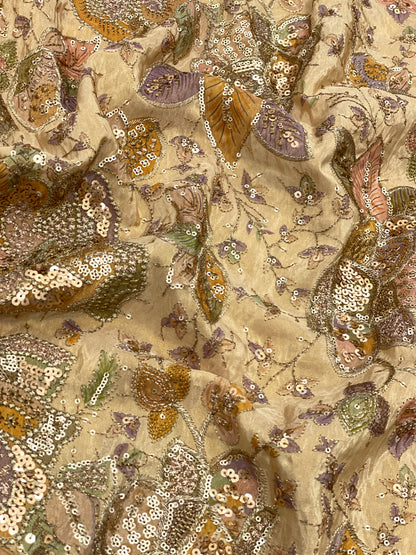 Tissue Position Print With Embroidery (44”inch)