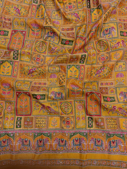 Dola Silk Print With Embroidery [54 inch]