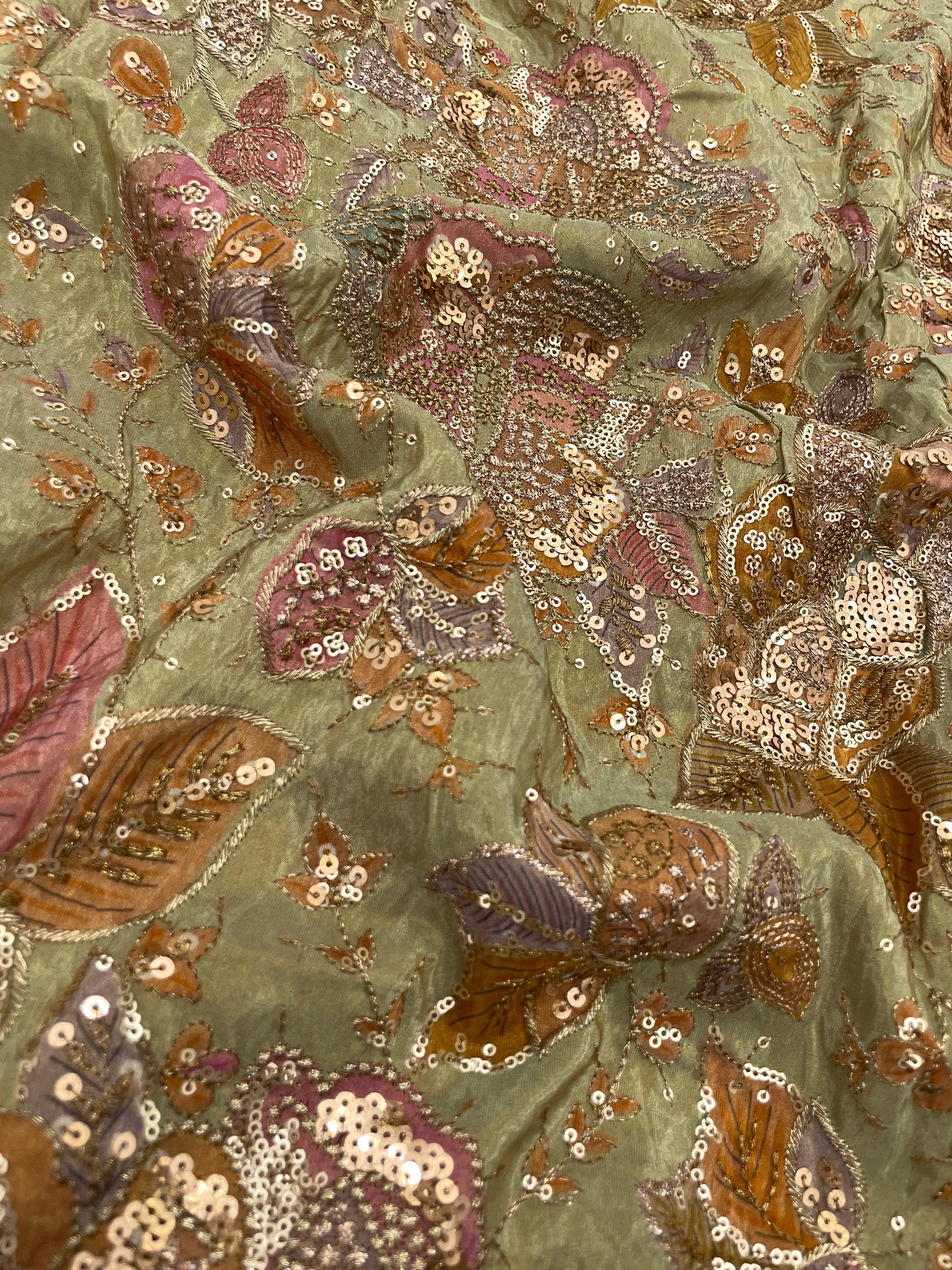 Tissue Position Print With Embroidery (44”inch)