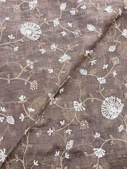 Crush Tissue Embroidery With Beads