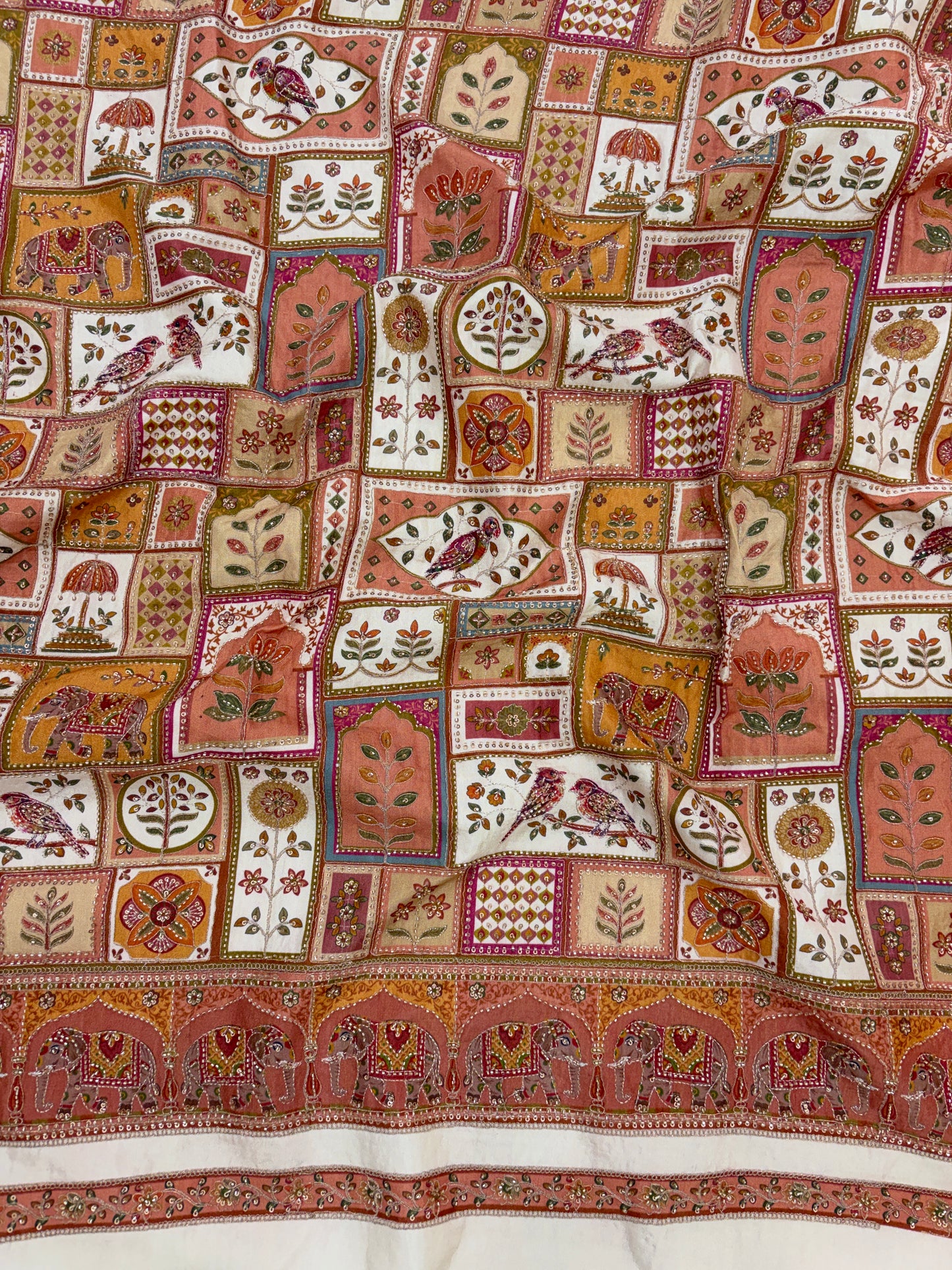 Dola Silk Print With Embroidery [54 inch]