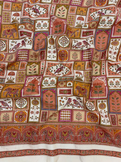 Dola Silk Print With Embroidery [54 inch]