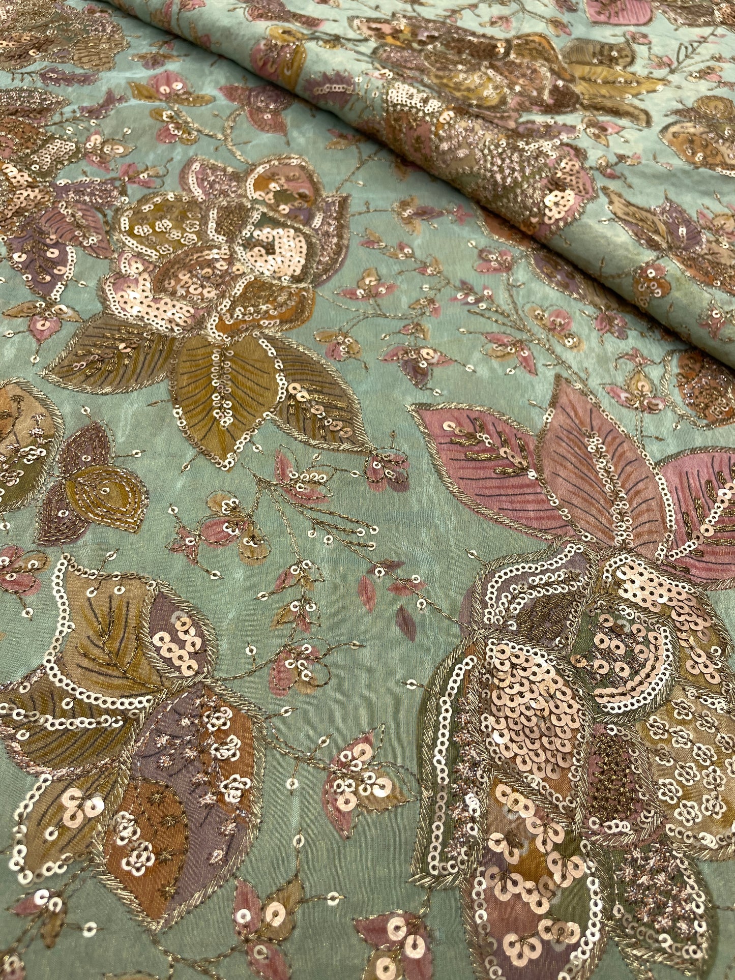 Tissue Position Print With Embroidery (44”inch)