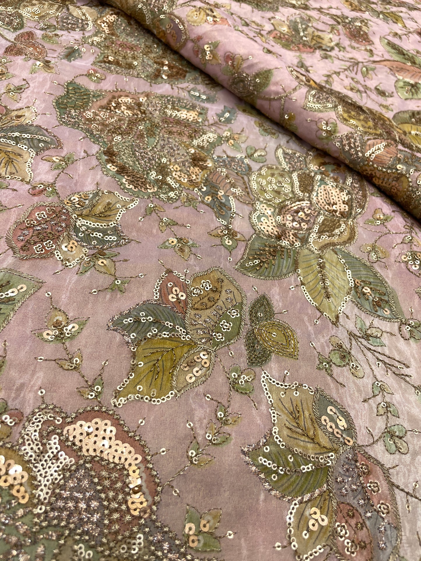 Tissue Position Print With Embroidery (44”inch)