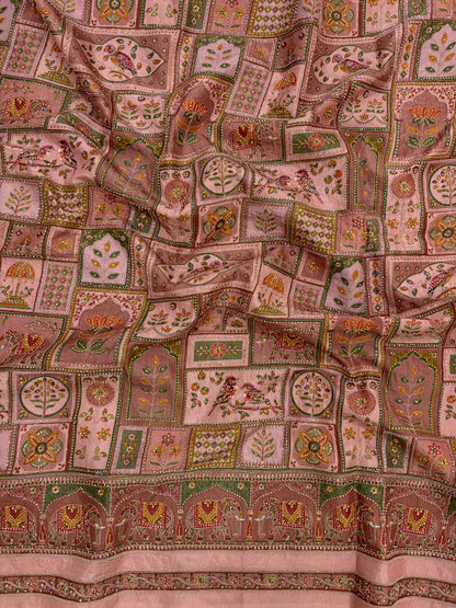 Dola Silk Print With Embroidery [54 inch]