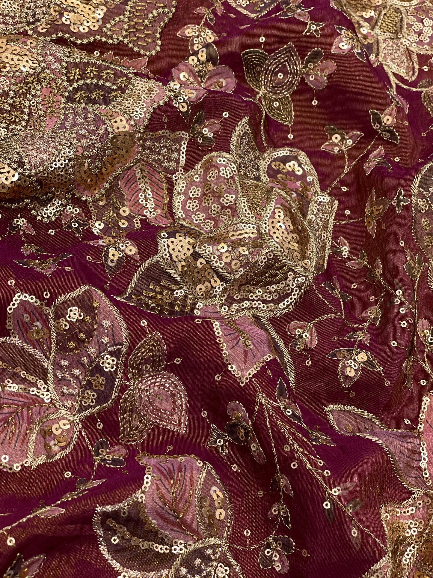 Tissue Position Print With Embroidery (44”inch)