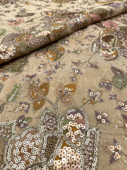 Tissue Position Print With Embroidery (44”inch)