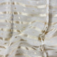 Elegant Attractive Stripe With Little Leaf Zari Weaving On White Banarasi Chanderi Jacquard Fabric