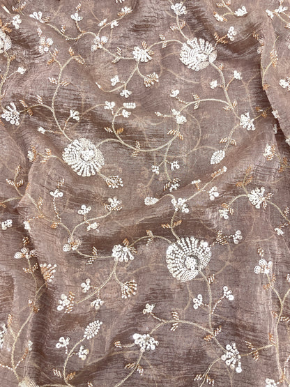 Crush Tissue Embroidery With Beads