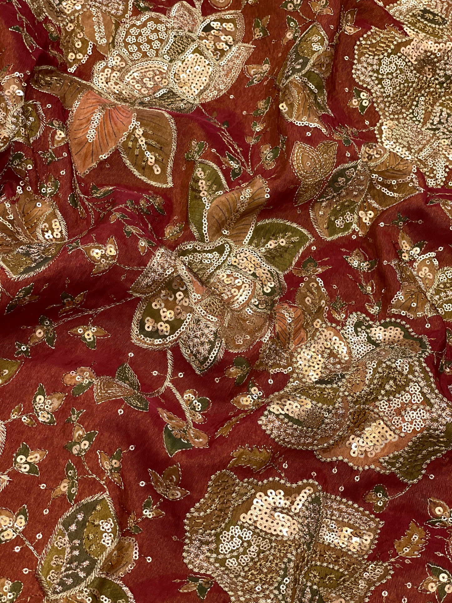 Tissue Position Print With Embroidery (44”inch)