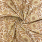 Pretty Fabulous Mustard Yellow Flower Block Print On Cotton Fabric