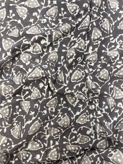 Marvelous Adorable White And Cream Block Print On Cotton Fabric