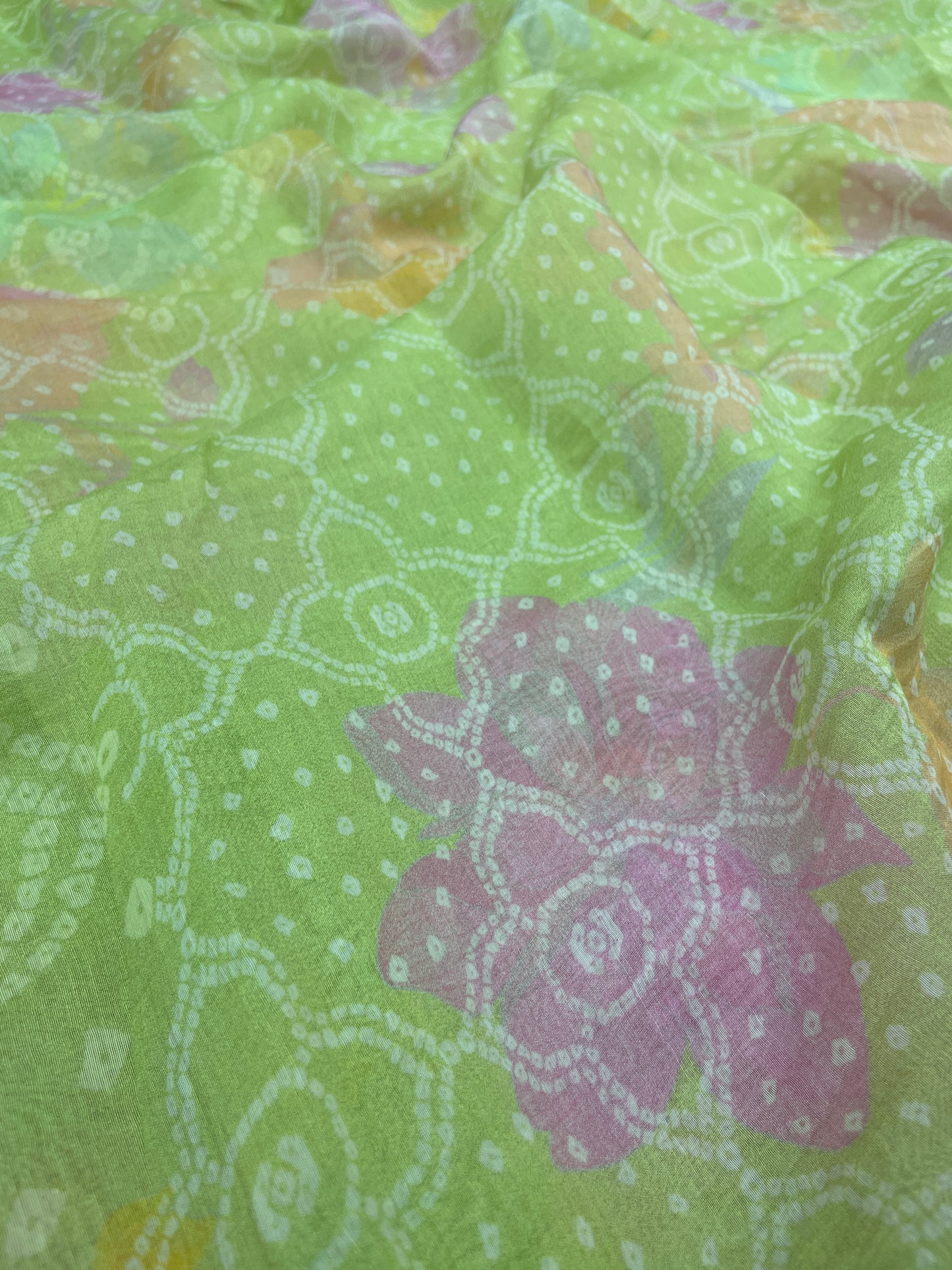 Chanderi Bhandani Print(Colors Available)44'inch