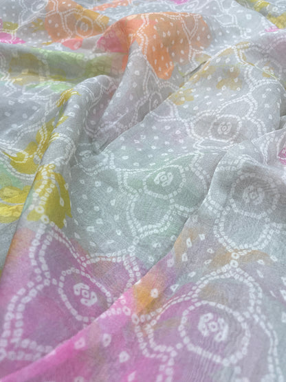 Chanderi Bhandani Print(Colors Available)44'inch