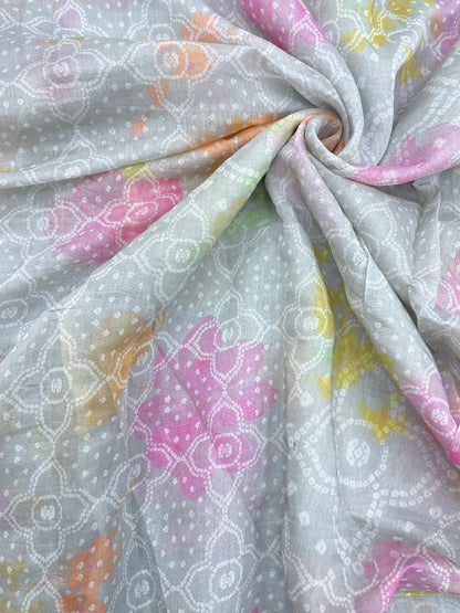 Chanderi Bhandani Print(Colors Available)44'inch