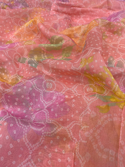 Chanderi Bhandani Print(Colors Available)44'inch