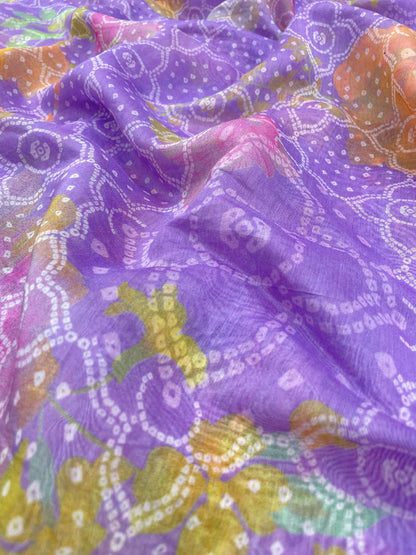 Chanderi Bhandani Print(Colors Available)44'inch