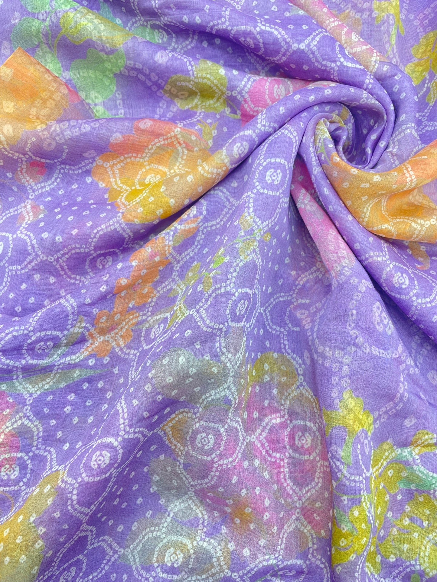 Chanderi Bhandani Print(Colors Available)44'inch