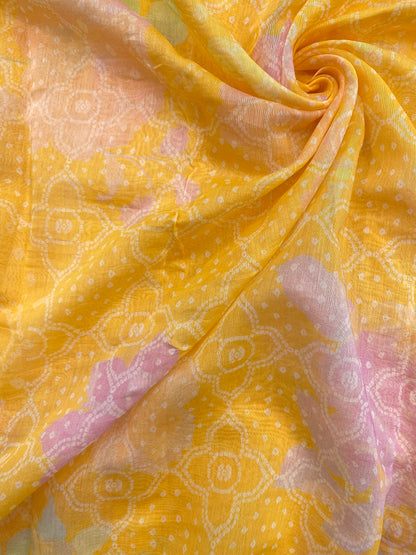 Chanderi Bhandani Print(Colors Available)44'inch