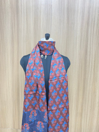 Beautiful Subtle Traitional Print On Cotton Chanderi Dupatta