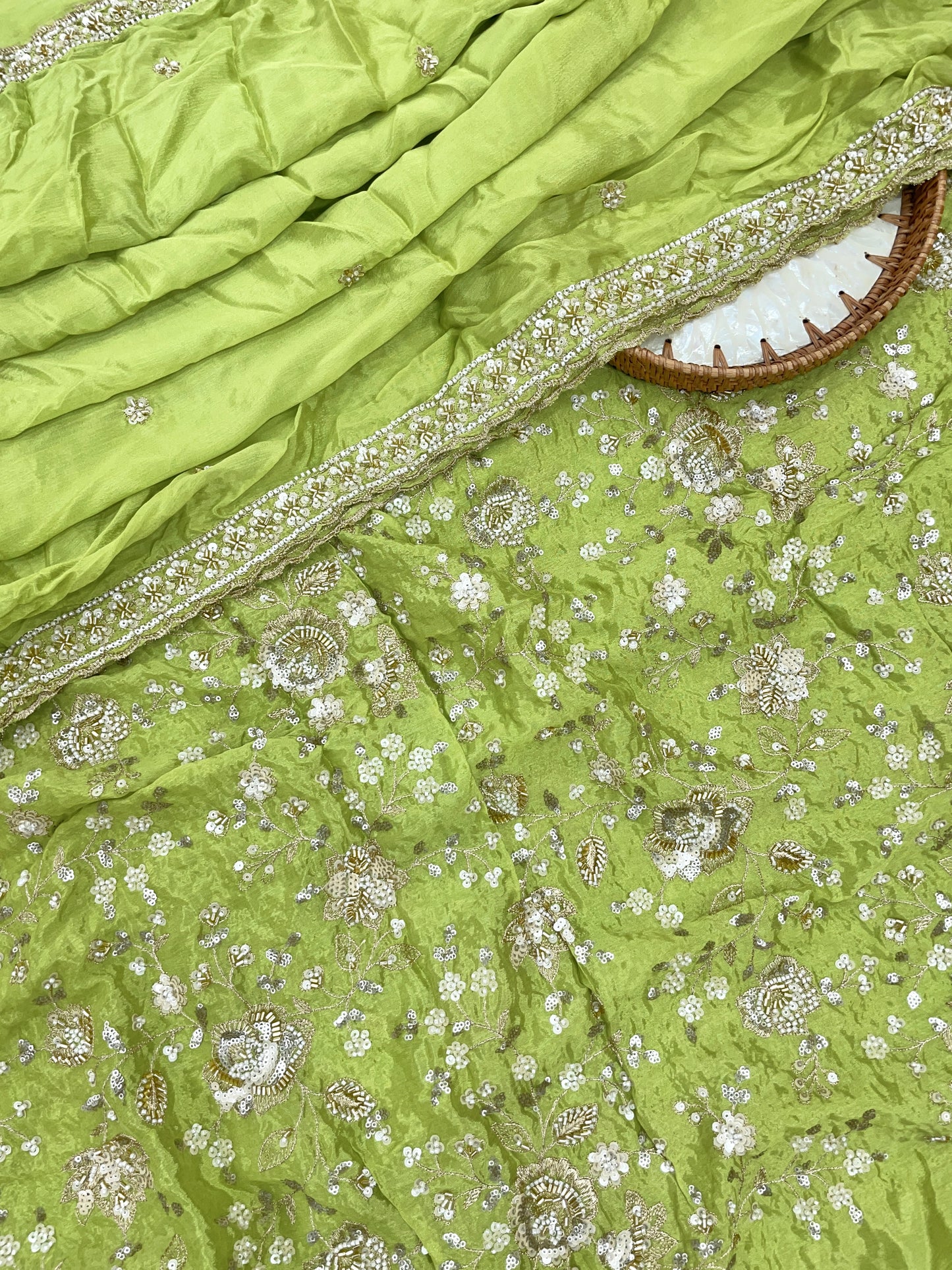 Chinon Beads Embroidery With Dupatta