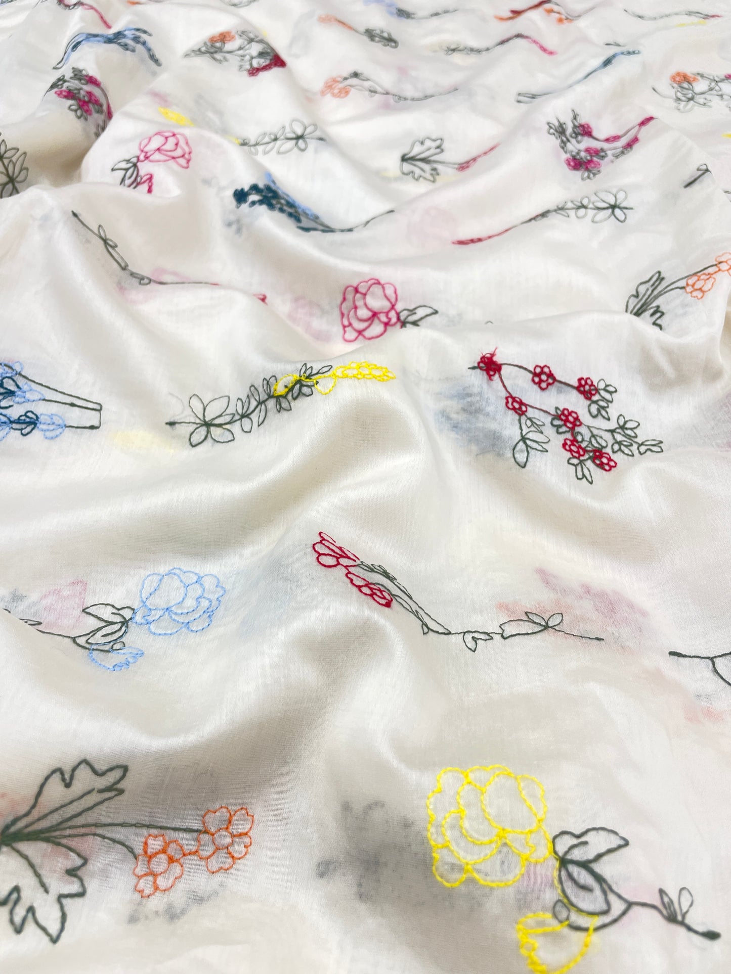 Chanderi Multithread Embroidery