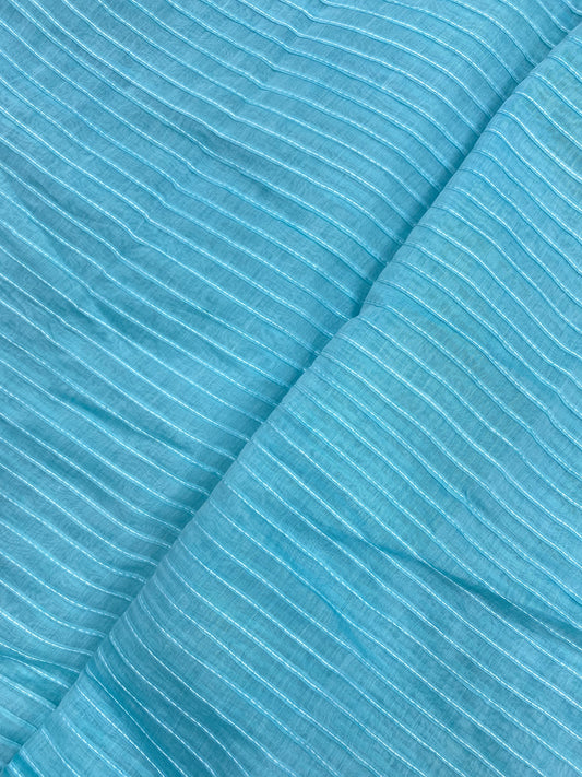 Minimal Premium Subtle Parallel Line Pintex Thread Embroidery All Over Chanderi Silk Fabric