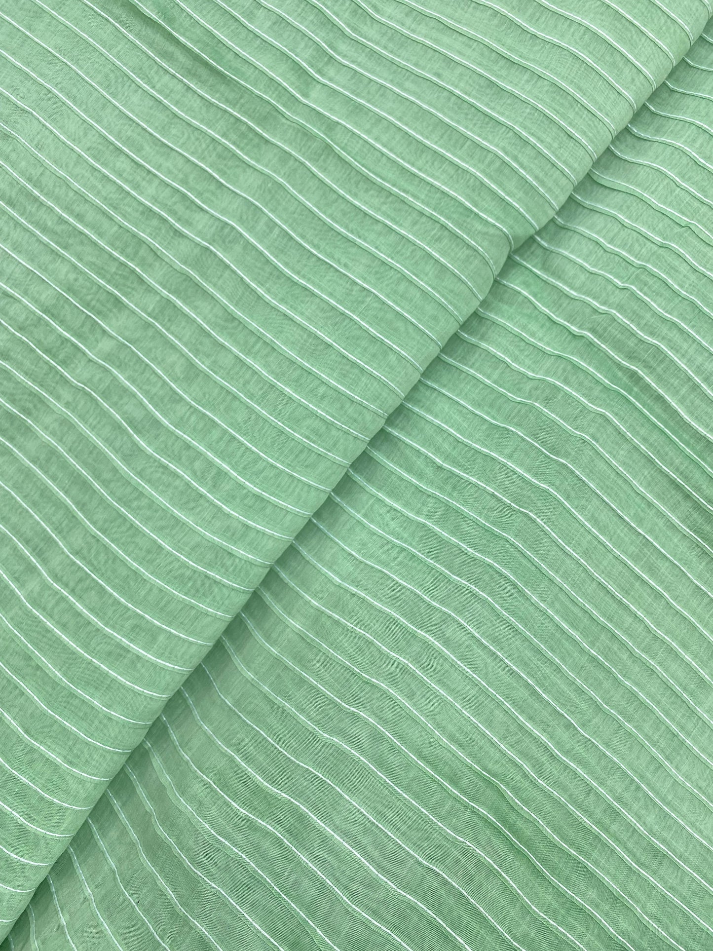 Minimal Premium Subtle Parallel Line Pintex Thread Embroidery All Over Chanderi Silk Fabric