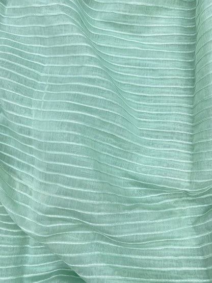 Minimal Premium Subtle Parallel Line Pintex Thread Embroidery All Over Chanderi Silk Fabric