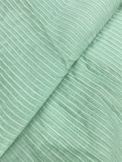 Minimal Premium Subtle Parallel Line Pintex Thread Embroidery All Over Chanderi Silk Fabric