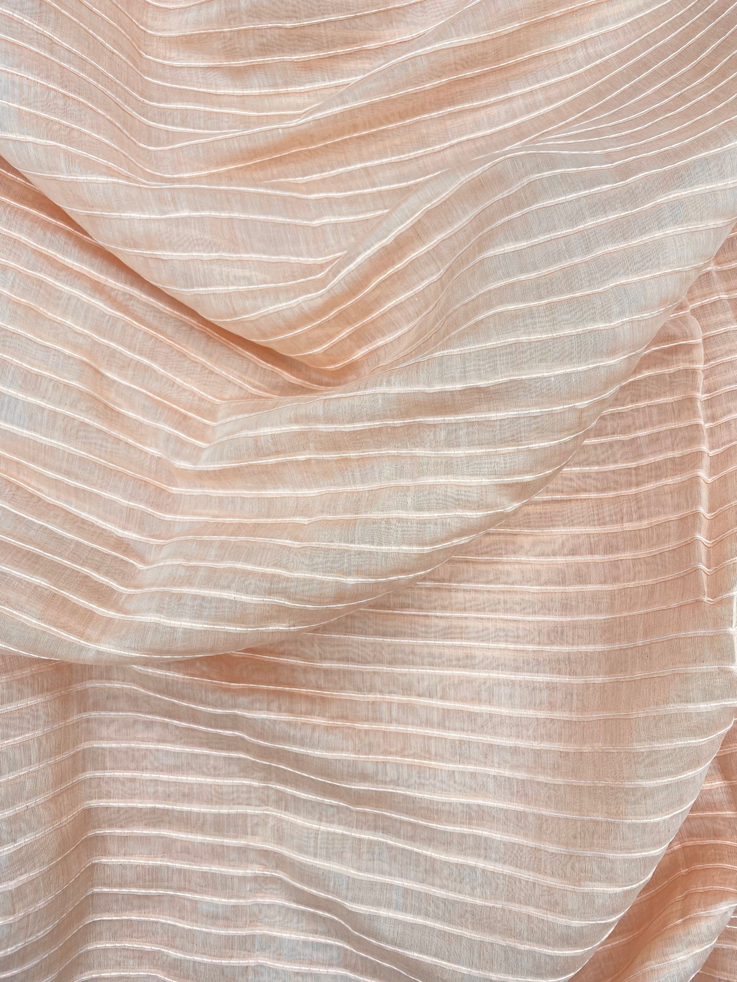 Minimal Premium Subtle Parallel Line Pintex Thread Embroidery All Over Chanderi Silk Fabric