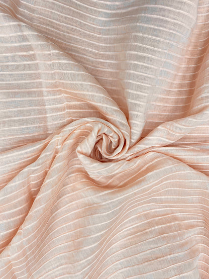 Minimal Premium Subtle Parallel Line Pintex Thread Embroidery All Over Chanderi Silk Fabric