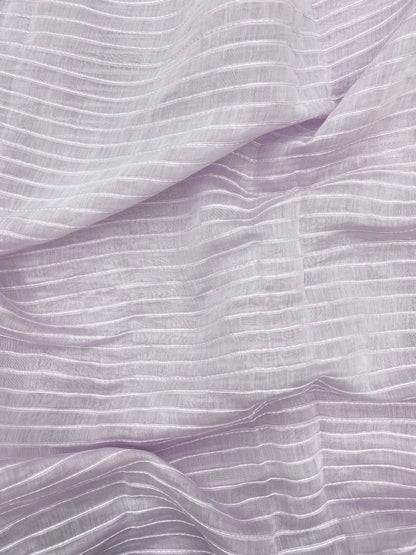 Minimal Premium Subtle Parallel Line Pintex Thread Embroidery All Over Chanderi Silk Fabric