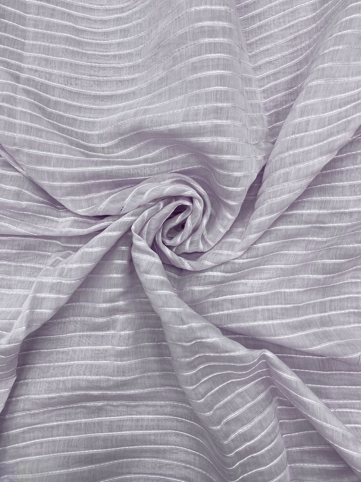 Minimal Premium Subtle Parallel Line Pintex Thread Embroidery All Over Chanderi Silk Fabric