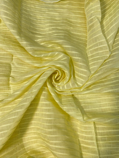 Minimal Premium Subtle Parallel Line Pintex Thread Embroidery All Over Chanderi Silk Fabric