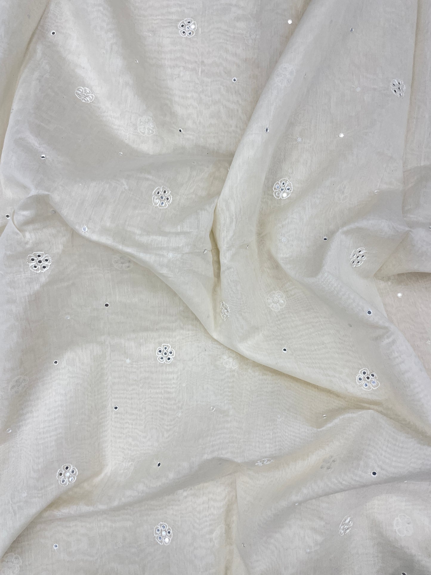 Adorable Pleasant Thread Embroidery With Semi Plastic Work On Chanderi Silk Fabric