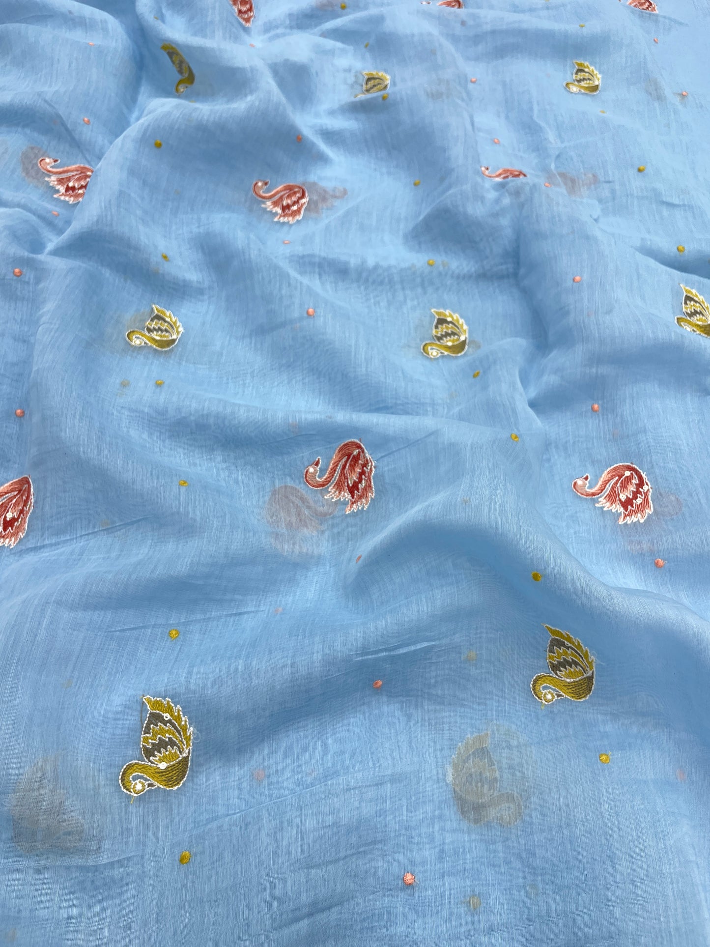 Mul Chanderi Multithread Embroidery