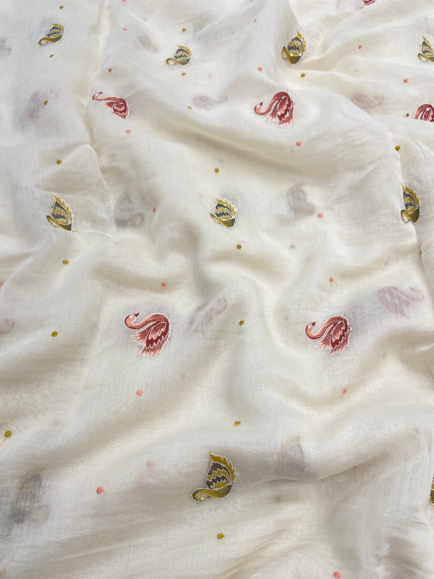 Mul Chanderi Multithread Embroidery