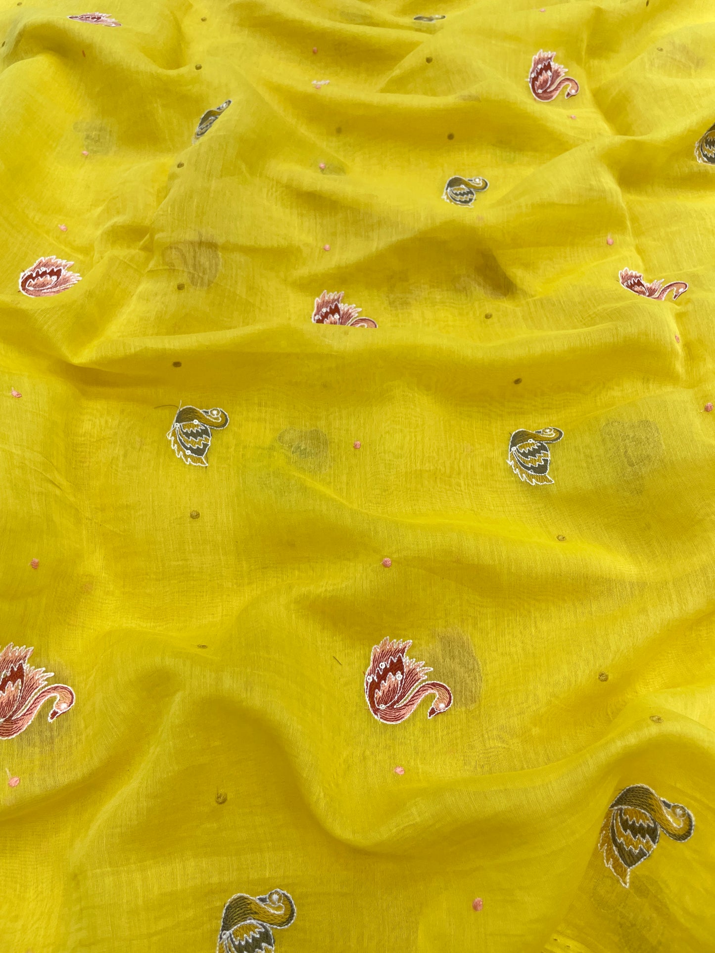 Mul Chanderi Multithread Embroidery