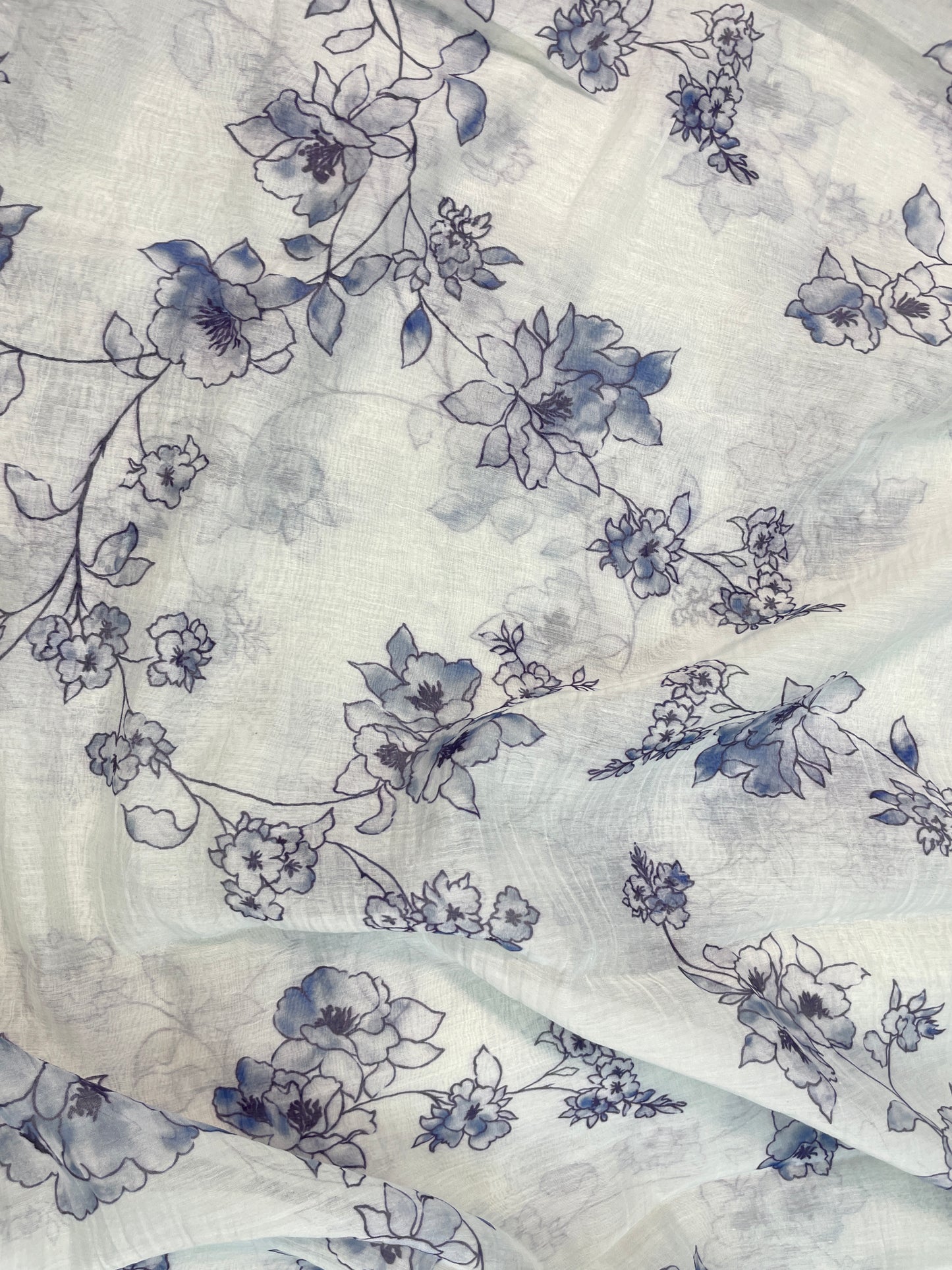 Elegant Adorable Floral Print On Chanderi Fabric