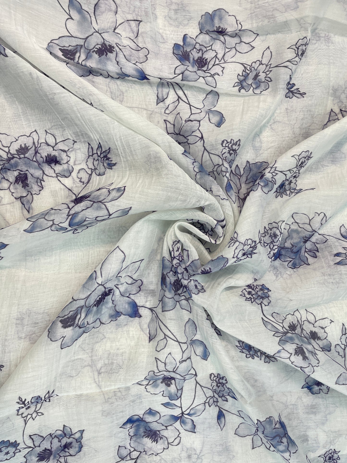 Elegant Adorable Floral Print On Chanderi Fabric