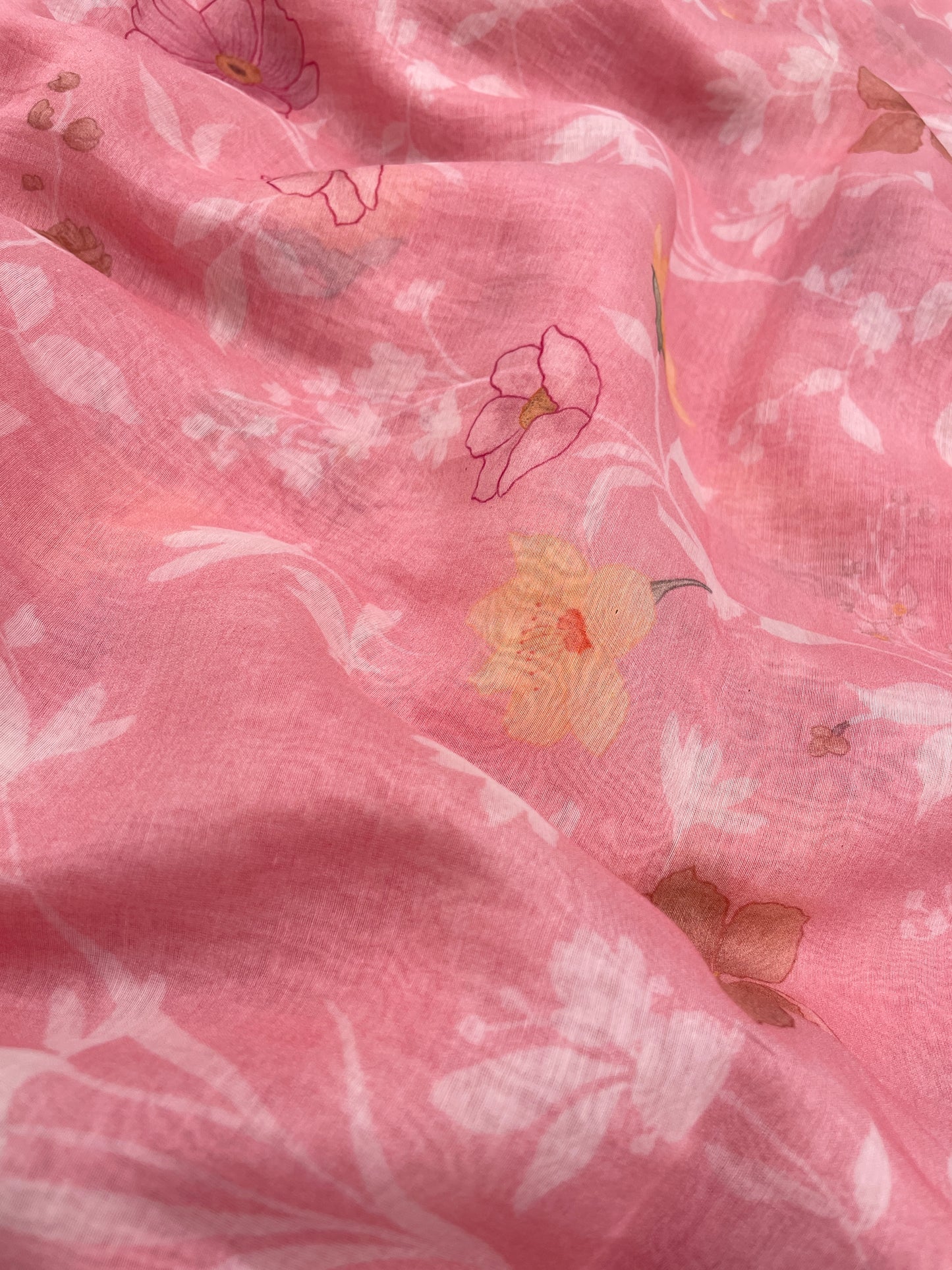 Floral Chanderi Print (colors available) 44"inch