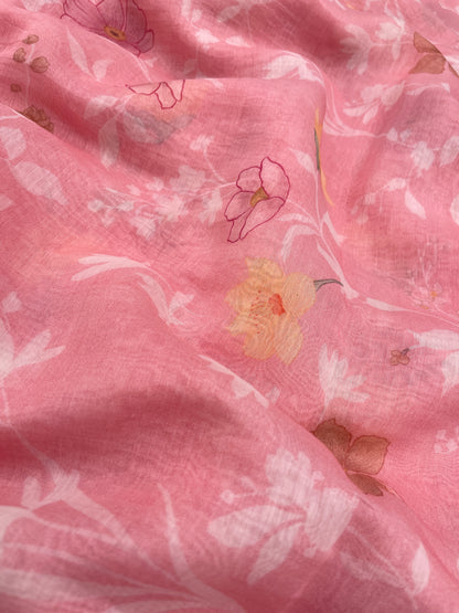 Floral Chanderi Print (colors available) 44"inch