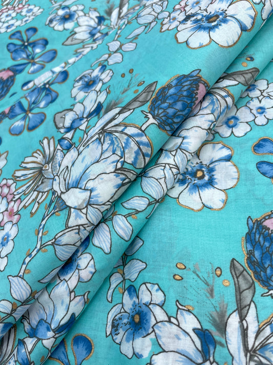 Cotton Print With Flowers