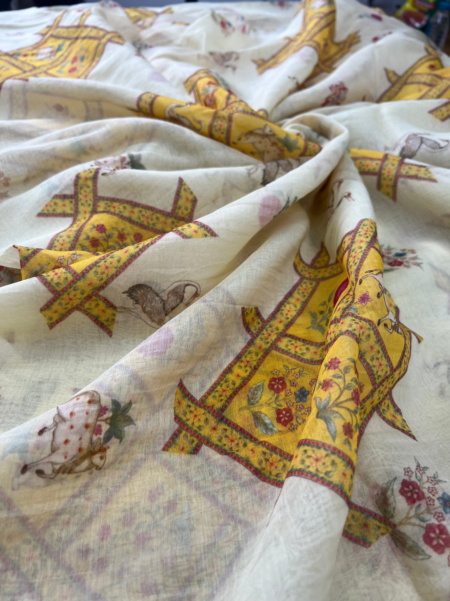 Stunning Ethnic Print On Chanderi Fbric