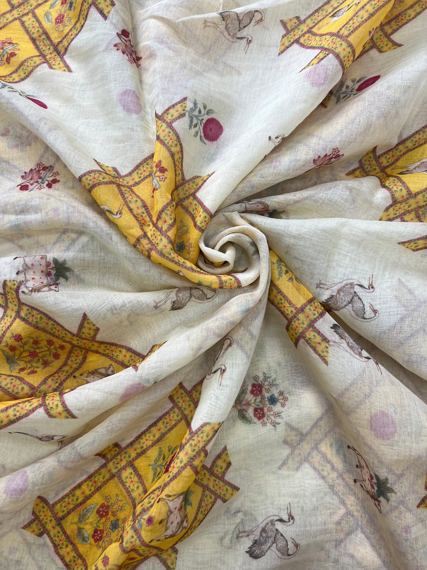 Stunning Ethnic Print On Chanderi Fbric