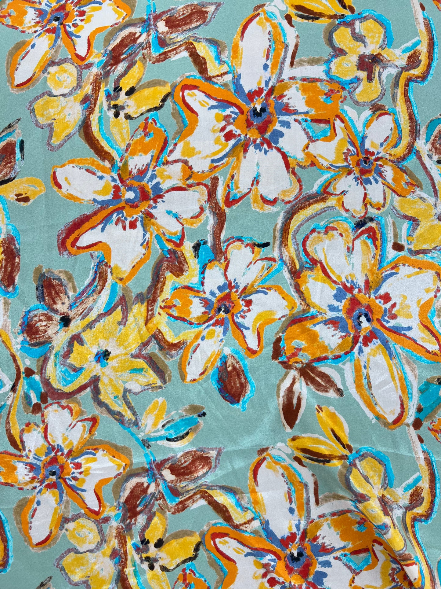 Elegant Floral Print On Crepe Fabric