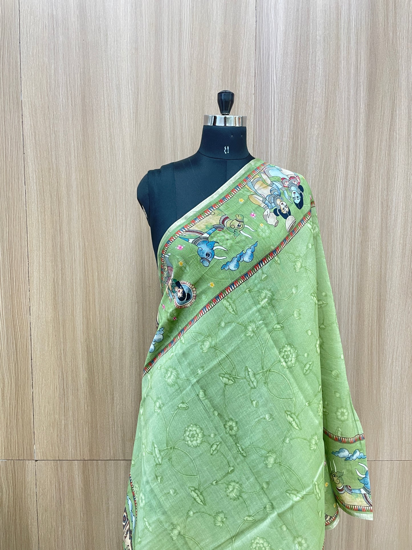 Amazing Unique Human And Animal Figure Print All Over Chanderi Dupatta